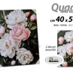 QUADRO STAMPA SU TELA Canvas LEGNO FIORI DECORO FLOREALE COLOR ASSORT 40*50cm