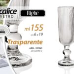 CALICE FLUTE VETRO RIGHE TRASPARENTE SPUMANTE PROSECCO TAVOLA 19X6CM 155ML