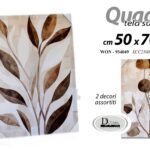 QUADRO STAMPA SU TELA Canvas LEGNO DECORO FOGLIE FOGLIA COLOR ASSORT 50*70 CM