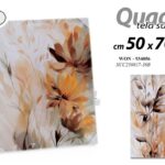 QUADRO STAMPA SU TELA Canvas LEGNO DECORO FLOREALE FIORI COLOR ASSORT 50*70 CM