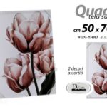 QUADRO STAMPA SU TELA Canvas LEGNO Tulipano TULIPANI Rosa FIORI ASSORT 50*70 CM
