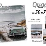 QUADRO STAMPA SU TELA Canvas LEGNO AUTO Epoca MARE SPIAGGIA VINTAGE ASSORT 50*70