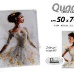 QUADRO STAMPA SU TELA Canvas LEGNO Donna BALLERINA BALLO DANZA ASSORTIT 50*70 cm