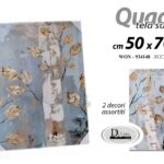 QUADRO STAMPA SU TELA Canvas LEGNO ALBERO FOGLIE BLU AZZURRO ASSORT 50*70 CM
