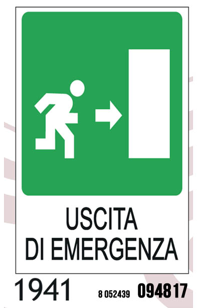 8052439094817 Cartello uscita emergenza segnaletica sicurezza ufficio magazzino plastica 30 cm - immagine 1