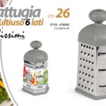 Grattugia multiuso 6 lati acciaio inox formaggio taglia verdure affetta 26x13x11