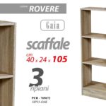 LIBRERIA SCAFFALE 3 RIPIANI 105*40*24 cm MENSOLE ROVERE SBIANCATO MODERNO DESIGN