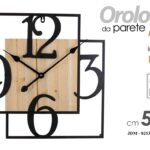 Orologio parete metallo legno industrial design moderno salotto casa 50 cm