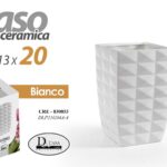 Vaso fiori quadrato ceramica bianca fioriera design moderno arredo casa 20x13 cm