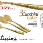 Set 3 cucchiaini caffè moka martellato tavola acciaio inox classico moderno 11cm