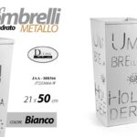 Portaombrelli quadrato metallo moderno bianco traforato loft casa ufficio 50 cm