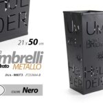 Portaombrelli quadrato metallo moderno nero traforato loft casa ufficio 50 cm