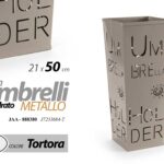 Portaombrelli quadrato metallo moderno tortora traforato loft casa ufficio 50 cm