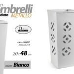 Portaombrelli quadrato metallo moderno bianco traforato loft casa ufficio 48 cm