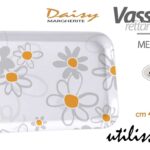 Vassoio cucina rettangolare portata buffet melamina margherite fiori 44*33 cm