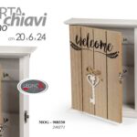 Bacheca armadietto portachiavi parete legno cassetta muro welcome ass 24x20x6 cm