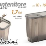 Contenitore cucina porta pasta cereali legumi dispensa plastica grigio 18x19x10