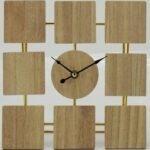 Orologio parete legno moderno classic design quadrato minimal salotto casa 24x24