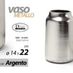 Vaso fiori metallo argento moderno dorato Portafiori centrotavola cilindro 22x14