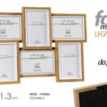 PORTAFOTO MULTIPLO DA PARETE CORNICE FOTO 6 POSTI 10*15 LEGNO MARRONE 44*31 cm