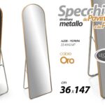 Specchio pavimento Specchiera terra figura intora oro moderno cornice met 147 cm