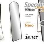 Specchio pavimento Specchiera terra figura intora nero moderno cornice met 147cm