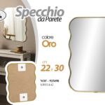 Specchio parete ondulato oro moderno design sagomato ingresso camera 30*22 cm