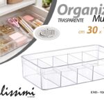 Organizer contenitore cassetti cucina bagno trucco 5 vani plastica trasp 30*16*7