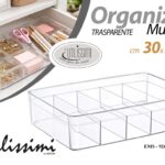 Organizer contenitore cassetti cucina bagno trucco 5 vani plastica trasp 30*21*7