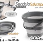 Secchio richiudibile salvaspazio pieghevole pulizia plastic ass 35x32x6 cm