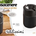 Posacenere base in vetro nero design moderno antivento elegante casa bar 7*9 cm