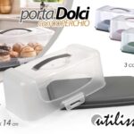 Porta pane torte rettangolare manico cassetta salvafreschezza plastica 35*19*14