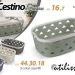 Cesto bucato biancheria panni lavanderia bagno contenitore plastica ass 44*30*18