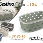 Cesto bucato biancheria panni lavanderia bagno contenitore plastica ass 37*26*16