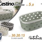 Cesto bucato biancheria panni lavanderia bagno contenitore plastica ass 30*20*15