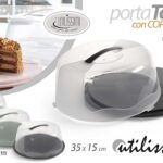Porta torta + coperchio campana salvafreschezza dolci plastica contenitore 35x15