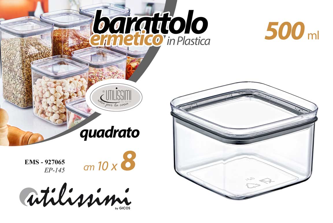 8025569927065 Contenitore ermetico trasparente cucina bagno dispensa organizer acrilico 8*10cm - immagine 1