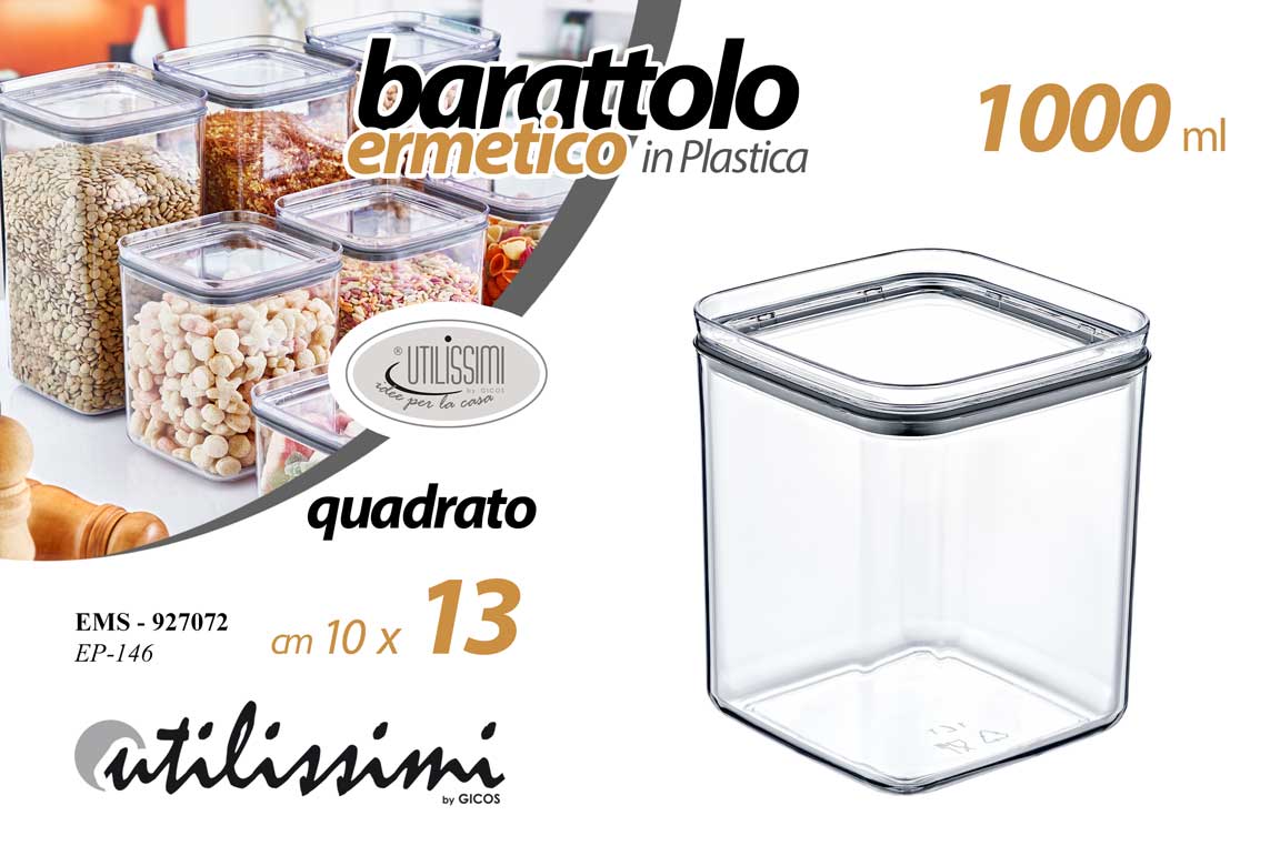 8025569927072 Contenitore ermetico trasparente cucina bagno dispensa organizer acrilico 13*10 - immagine 1