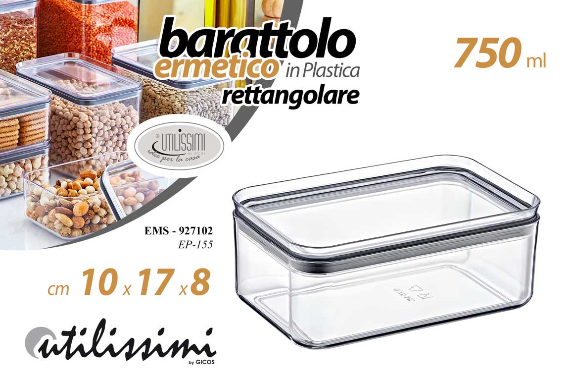 8025569927102 Contenitore cucina porta pasta cereali legumi dispensa plastica traspar 10*17*h8 - immagine 1
