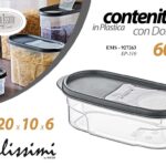 Contenitore cucina porta pasta cereali legumi dispensa plastica traspar 20*10*6