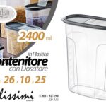 Contenitore cucina porta pasta cereali legumi dispensa plastica traspar 20*10*25