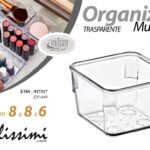 Organizer frigo cucina bagno trucco cassetti salvaspazio plastica trasp 8*6 cm