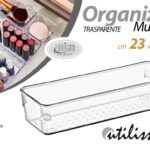Organizer frigo cucina bagno trucco cassetti salvaspazio plastica trasp 23*8*6