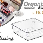Organizer frigo cucina bagno trucco cassetti salvaspazio plastica trasp 16*16*6