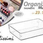 Organizer frigo cucina bagno trucco cassetti salvaspazio plastica trasp 23*16*6