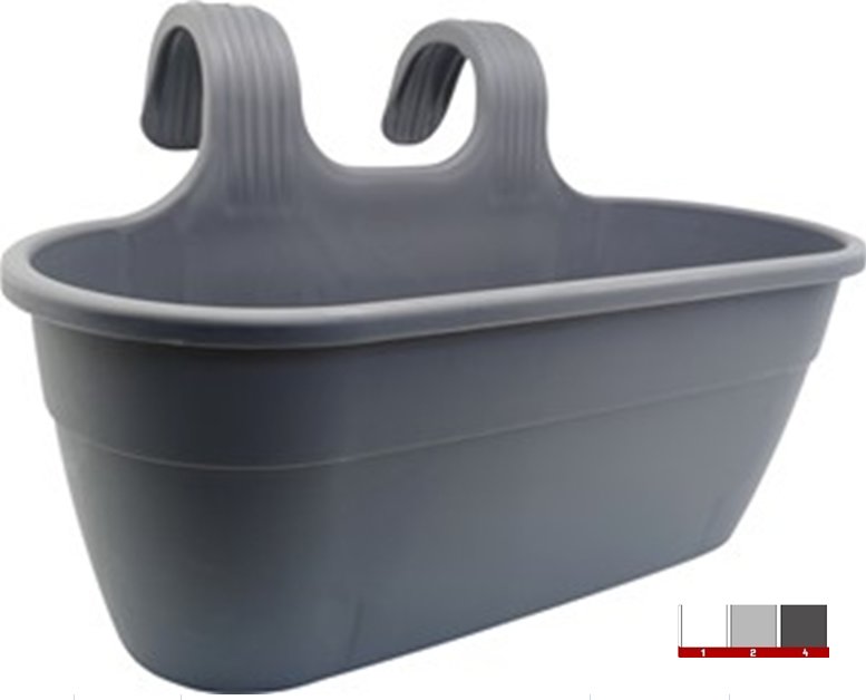 8025569929793 Vaso balcone ringhiera rettangolare fiori piante esterno casa acrilico ass 39*26 - immagine 1