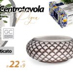 Vaso centrotavola ciotola pigna ceramica pianta eff anticato stil sicilia 22*9
