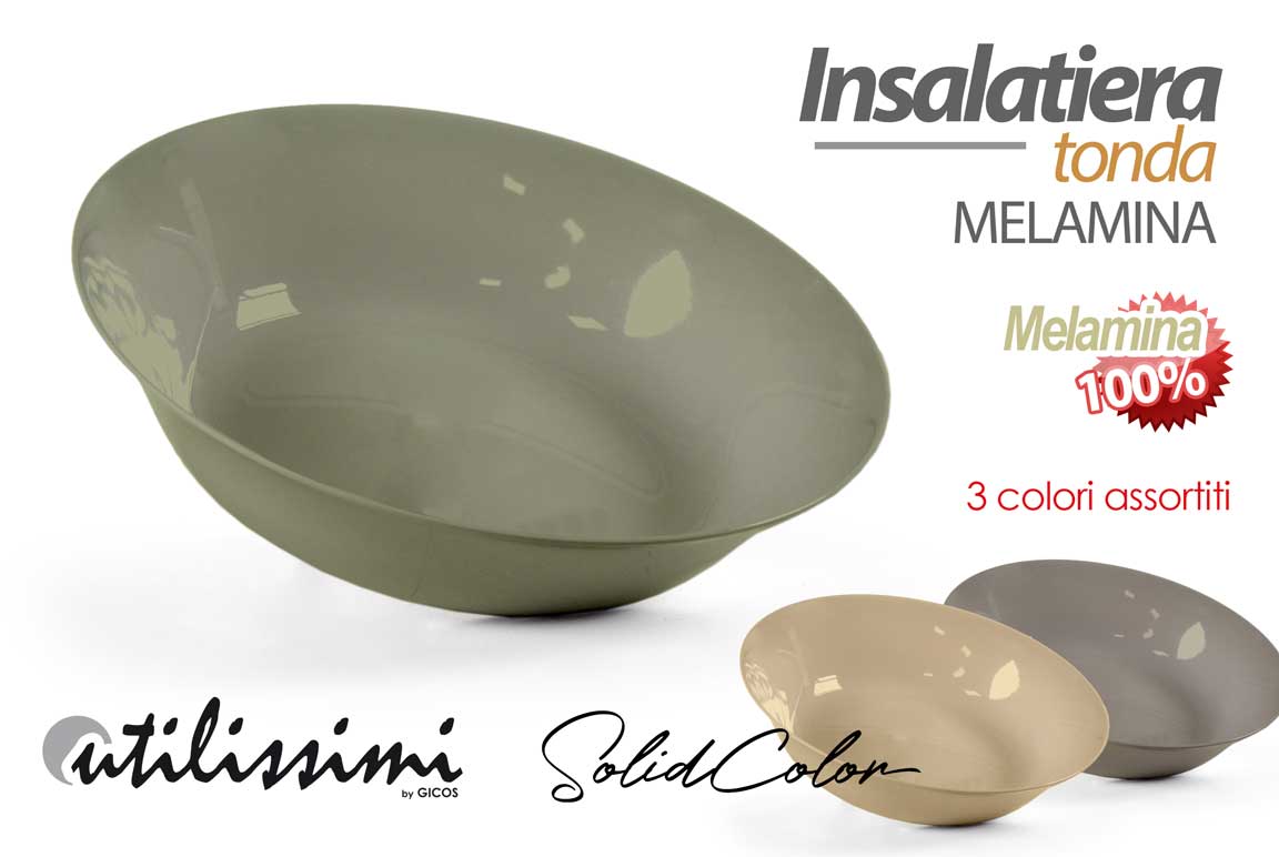 8025569930553 Ciotola insalatiera scodella tonda melamina cucina moderno buffet color 33*8 - immagine 1