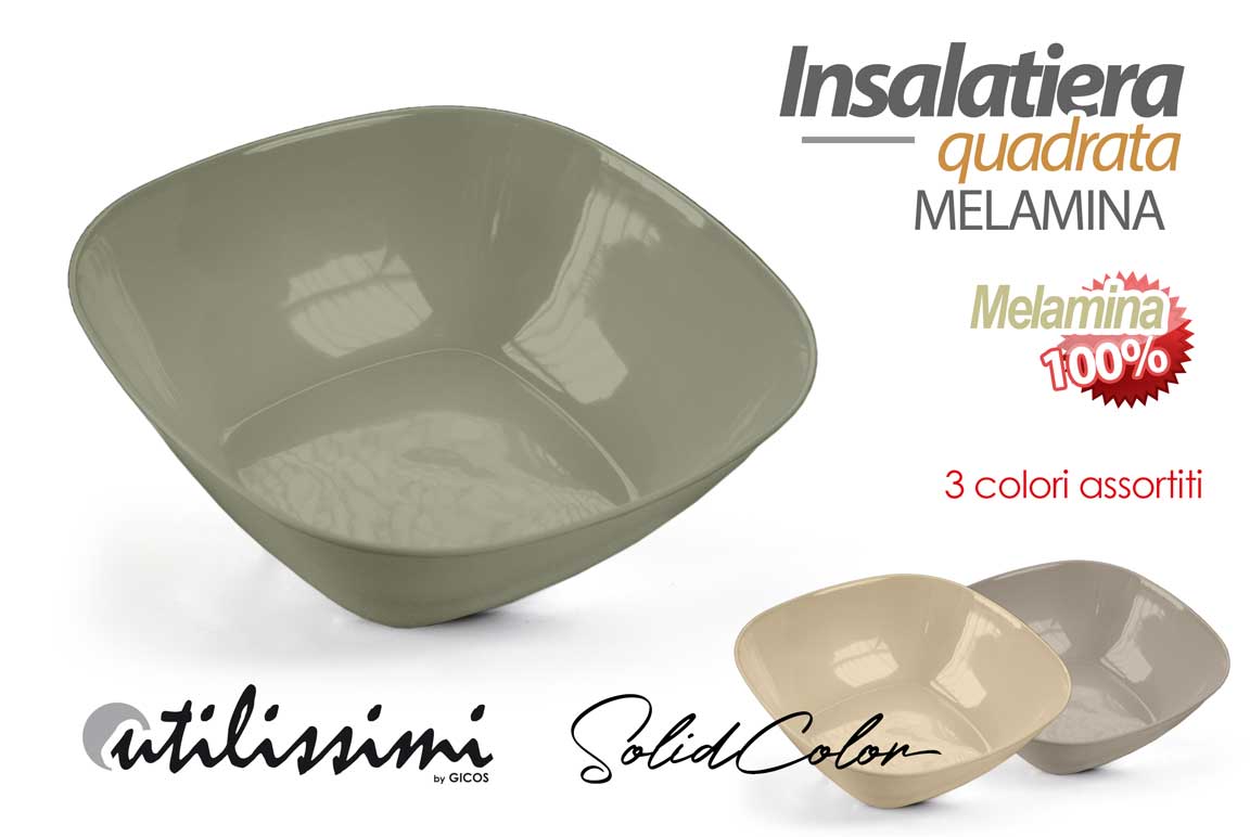 8025569930560 Ciotola insalatiera scodella quadrata melamina cucina moderno buffet color 18*6 - immagine 1