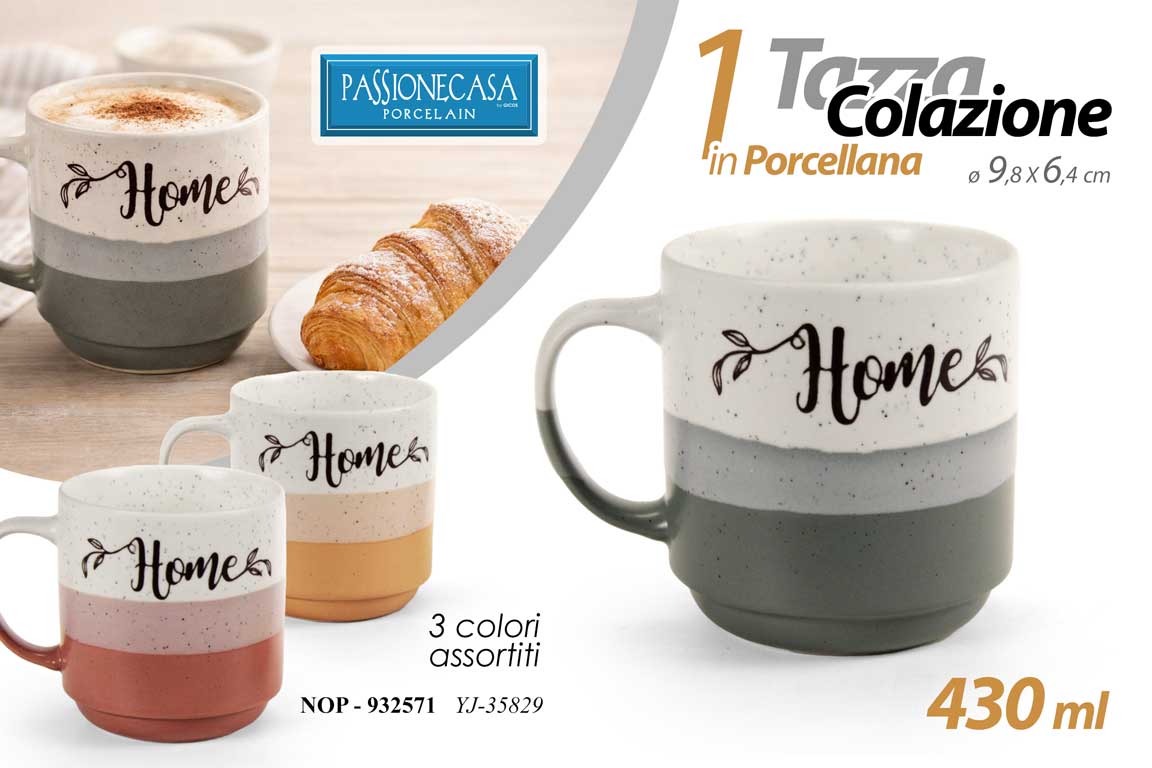 8025569932571 Tazza colazione tazzone latte the cappuccino mug porcellana home bcolor 430 ml - immagine 1